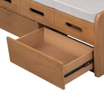 ZUN TREXM Rustic Storage Bench with 2 Drawers, Hidden Storage Space, and 3 False Drawers at the Top, WF323695AAN