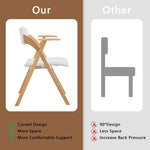 ZUN Set of 2 Wooden Folding Chairs with Padded Seats and Armrests, Portable Simple Folding Chairs with 98022781