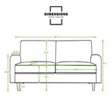 56.3" Velvet Round Arm Apartment Loveseat 58253263
