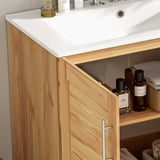 30" Antique Bathroom Vanity with Ceramic Sink, Mid-Century Modern Bathroom Vanity Cabinet with 2 N817P245326N