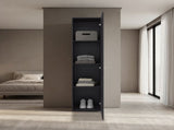 Home Linen Freestanding Tall Cabinet with Single Door and 4 Horizontal Storage Shelves, Cabinet for B070P487566