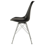 Black and Chrome Padded Dining Chair B062P153714