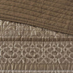 ZUN 6 Piece Jacquard Quilt Set with Throw Pillows Brown/Gold King/Cal King B03597483