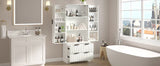 Farmhouse Pantry Storage with 2 Large Drawers, Tall Pantry Storage Cabinet with 8 Door Spice Rack, W2917P294993