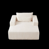75-Inch Corduroy Sponge Sofa Lounge Chair,No Assembly Required,Fluffy Modern Sleeper Chair for W834P206088