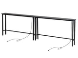 2 Pack 39.4" Narrow Console Sofa Table with Power Outlets and USB Ports, Long 77582653