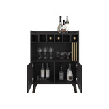 Vance 40" High Bar Cabinet with Six Bottle Cubbies, Two Double Door Cabients, Four Shelves, Living B070P254779