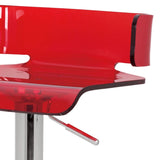 Red and Chrome Adjustable Swivel Stool B062P186418