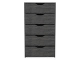 Dresser 42H" 5 Drawers Narrow Dresser, Slim Storage Chest of Drawers, Bedroom, Smokey Oak B097P167438