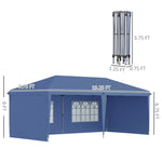 ZUN 10' x 20' Pop Up Canopy party Tent with 4 Sidewalls , Blue-AS （Prohibited by 66645103