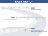 10x30ft Outdoor Pop Up Canopy, Portable Instant Canopy Tent for Outdoor Events Party Wedding 25570781
