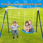 ZUN Kids Metal Swing Set for Backyard Outdoor Playground Two Functional Swing Set For Kids Outdoor W1262P168481