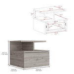 ZUN Adele Floating Nightstand with Drawer and Open Storage Shelves B200P188832