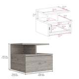 Adele Floating Nightstand with Drawer and Open Storage Shelves B200P188832