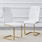 ZUN Modern dining chairs, dining room chairs, and golden leg cushioned chairs made of artificial W1151107095