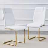 ZUN Modern dining chairs, dining room chairs, and golden leg cushioned chairs made of artificial W1151110421