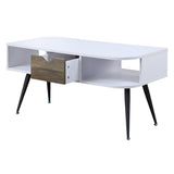 White and Black Coffee Table with 1 Drawer B062P181418