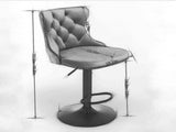 Swivel Velvet Barstools Adjusatble Seat Height from 25-33 Inch, Chrome base Bar Stools with Backs W1143P324532