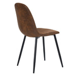 ZUN Set of 4 Scandinavian velvet chairs -Suede brown W131470745