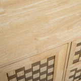 K&K 53.2"W 3D Woven Checkerboard Pattern Design Kitchen with Drop Leaf, Rolling Kitchen N707P215328Y