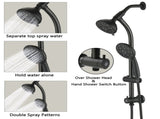 Drill-Free Stainless Steel Slide Bar Combo Rain Showerhead 7-Setting Hand, Dual Shower Head Spa W1219P155442