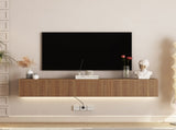 Floating TV Stand Wall Mounted with 16 Color LEDs,69" Modern TV Stand, Floating TV Cabinet W1321P301176