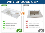 43 Inch Marble Vanity Top, Bathroom Vanity Top with Undermount Rectangular Middle Sink and 4" Height 18207057