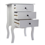 ZUN European Bedside Table-Three Pumps White 14615600