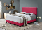 ZUN 1pc Modern Beautiful Pink Twin Size Bedroom Platform Bed Frame PU Fabric ESFTIB807-T-SHB