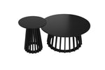 ZUN Round Coffee Table Set of 2, Grille Molding, Suitable for Bedroom, Living Room, Balcony W688116886