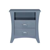 Nightstand with Top Open Compartment and 2 Drawers, Gray B016P256528
