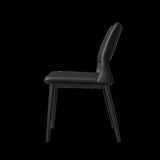 Modern minimalist black PU leather Dining Chairs Set of 2, comfortable backrest design, metal leg W1727P251122