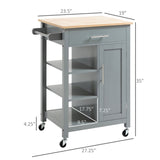 ZUN Compact Kitchen Island Cart on Wheels, Rolling Utility Trolley Cart Grey-AS 74493128