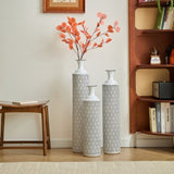 Floor Metal Vases Decorated White Metal Set of 3 gorgeous home decoration large glazed metal W2796P278066