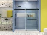 Bypass shower door, sliding door,soft close system, with 5/16" tempered glass and Matted black W2122P225214