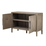 U-Style Storage Cabinet Sideboard Wooden Cabinet with 2 Metal handles and 2 Doors for Hallway, N711P241278A