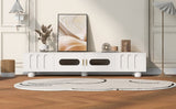 ZUN U-Can Modern TV Stand for TVs up to 80 Inches, Entertainment Center with Glass Door, 2 Drawers and WF323694AAK