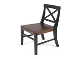 Roshan Farmhouse Acacia Wood Dining Chairs, Black / Walnut 62888.00BWALN