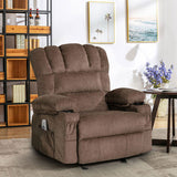 ZUN Vanbow.Recliner Chair Massage Heating sofa with USB and side pocket 2 Cup Holders W1807105777