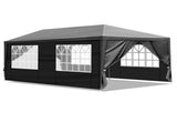 10x20ft Black Pop Up Canopy Tent, 6 Removable Sidewalls with 2 Doors 4 Windows, 38534135