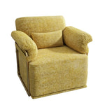 360 Degree Square Swivel Accent Sofa Chair,Fluffy Fabric Lounge Wide Upholstered Reading Chair with W2012P319077