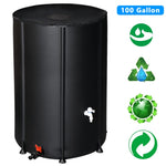 ZUN 100 Gallon Folding Rain Barrel Water Collector Black 34468059