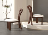 Dining Chairs Set of 2, Key-design Home Chairs, PU Leather Solid Wooden Dining Chairs with White 57256299