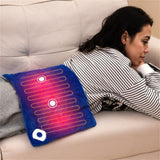 Blue Electric heated pad is equipped with 2 small massagers interior 11743085