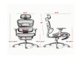 Ergonomic Mesh Office Chair with Lumbar Support, 2D Headrest & Retractable Footrest, Reclining 55060219