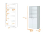 Zachary White 2-Door Bookcase B062P175158