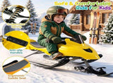 2-in-1 Kids Snow Racer Sled with Tow Rope, 30&deg Steering & Dual Foot Brakes Downhill Ski Sled, 25933273