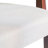 Walnut Finish Upholstered Dining Chairs Set of 2 Traditional Armchairs with Curved Lines, Solid N842P319126D