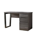 ZUN Executive Home Office Desk with Two Storage Drawers and File Cabinet- Distressed Grey & Black B107130854