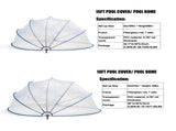 18-foot retractable pool cover, PVC film fiberglass rod pool fence, outdoor swimming pool 84206541